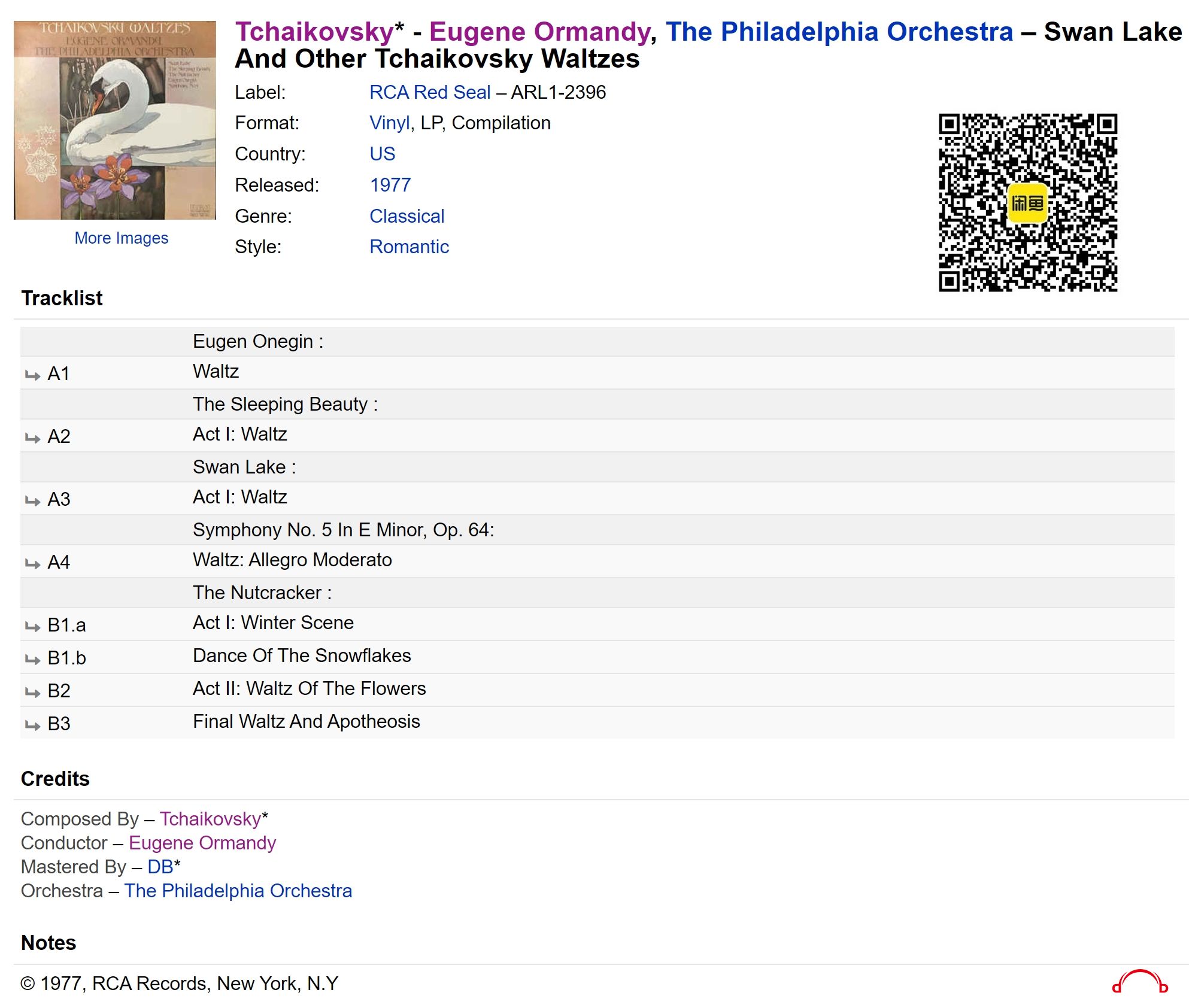 Eugene Ormandy, The Philadelphia Orchestra C Tchaikovsky - Swan Lake And Other .jpg
